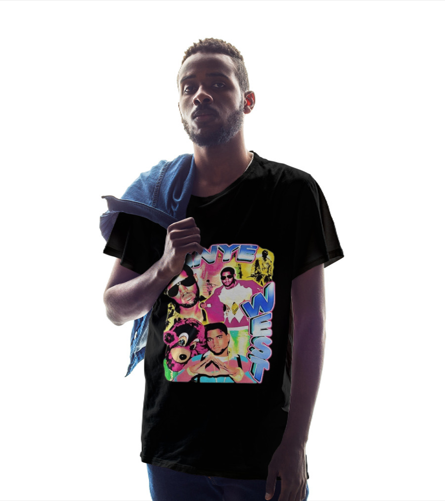 Kanye West Vintage Yeezy Bear Collage Hip Hop Rap Legend T-Shirt