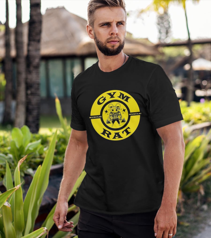 Gym Rat Muscle Fitness Workout Bodybuilding Mouse T-Shirt