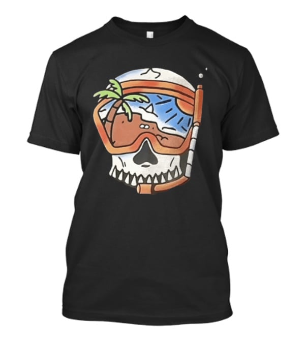 Tropical Island Snorkel Skull Beach Ocean Vacation Summer Fun T-Shirt