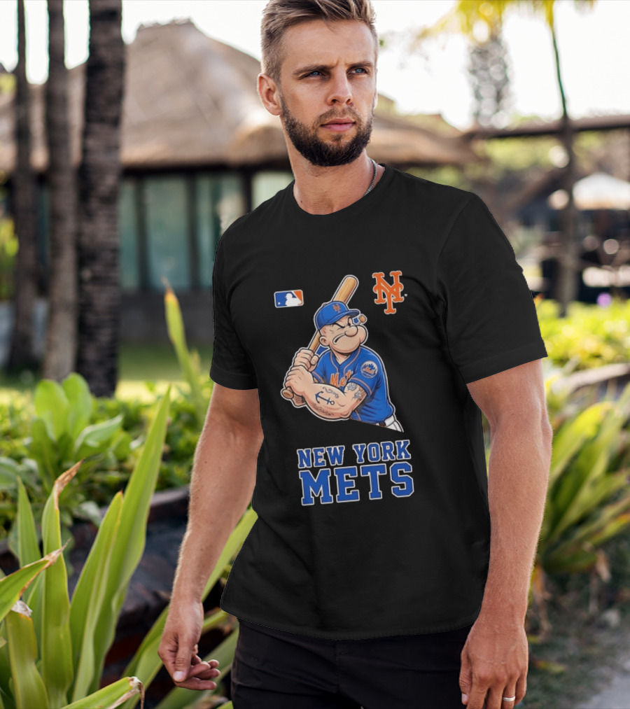 Popeye New York Mets MLB Baseball Battling Mets T-Shirt