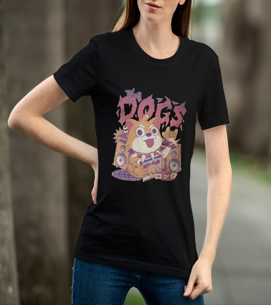 The Dogs Rock Shiba Inu Puppy Punk Rock Music Band With Speakers T-Shirt
