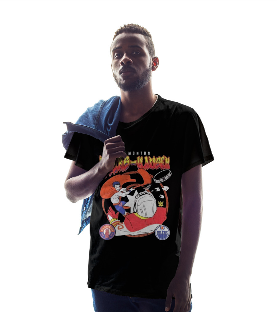 Edmonton Oilers Hausen Very Nice Very Evil WWE Summer Tour T-Shirt