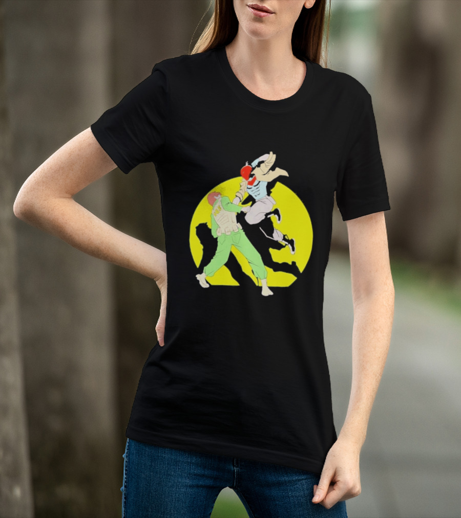 Red Hood Versus Ice Soldier Combat Action Scene T-Shirt