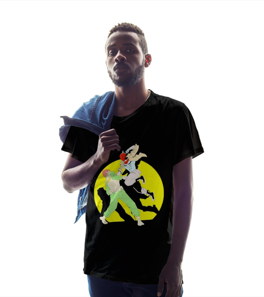 Red Hood Versus Ice Soldier Combat Action Scene T-Shirt
