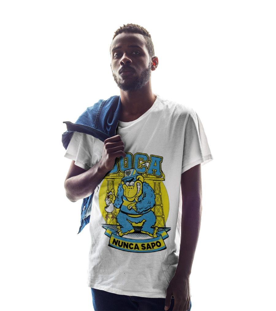 Boca Juniors Gorilla Wearing Cap Holding Chicken Boca Nunca Sapo T-Shirt