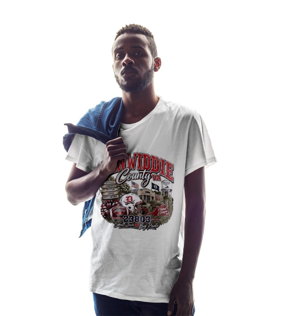Dinwiddie County VA Generals South Side Strong 23803 Small Town Big Pride Home Grown Football Helmet Community Tradition Family T-Shirt