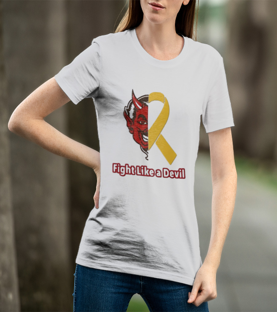 Fight Like A Devil EndChildhoodCancer Awareness Duke Blue Devils T-Shirt