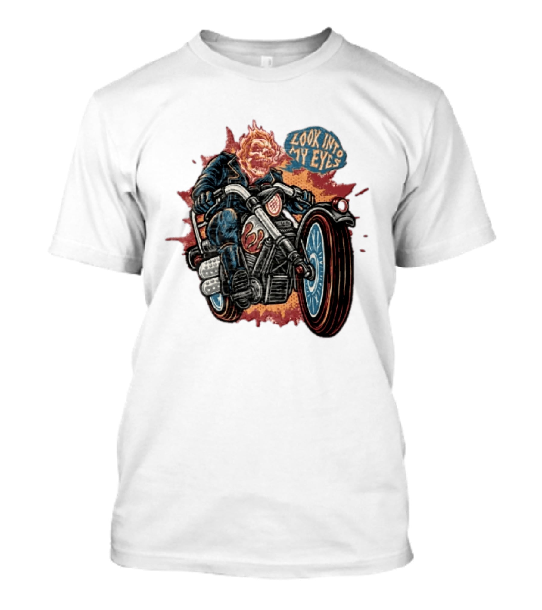 Ghost Rider Look Into My Eyes Marvel Comics Motorcycle Spirit Of Vengeance T-Shirt