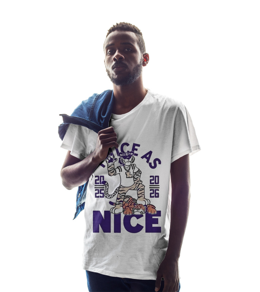 LSU Tigers Twice As Nice 2025 2026 Tiger Mascot Football T-Shirt