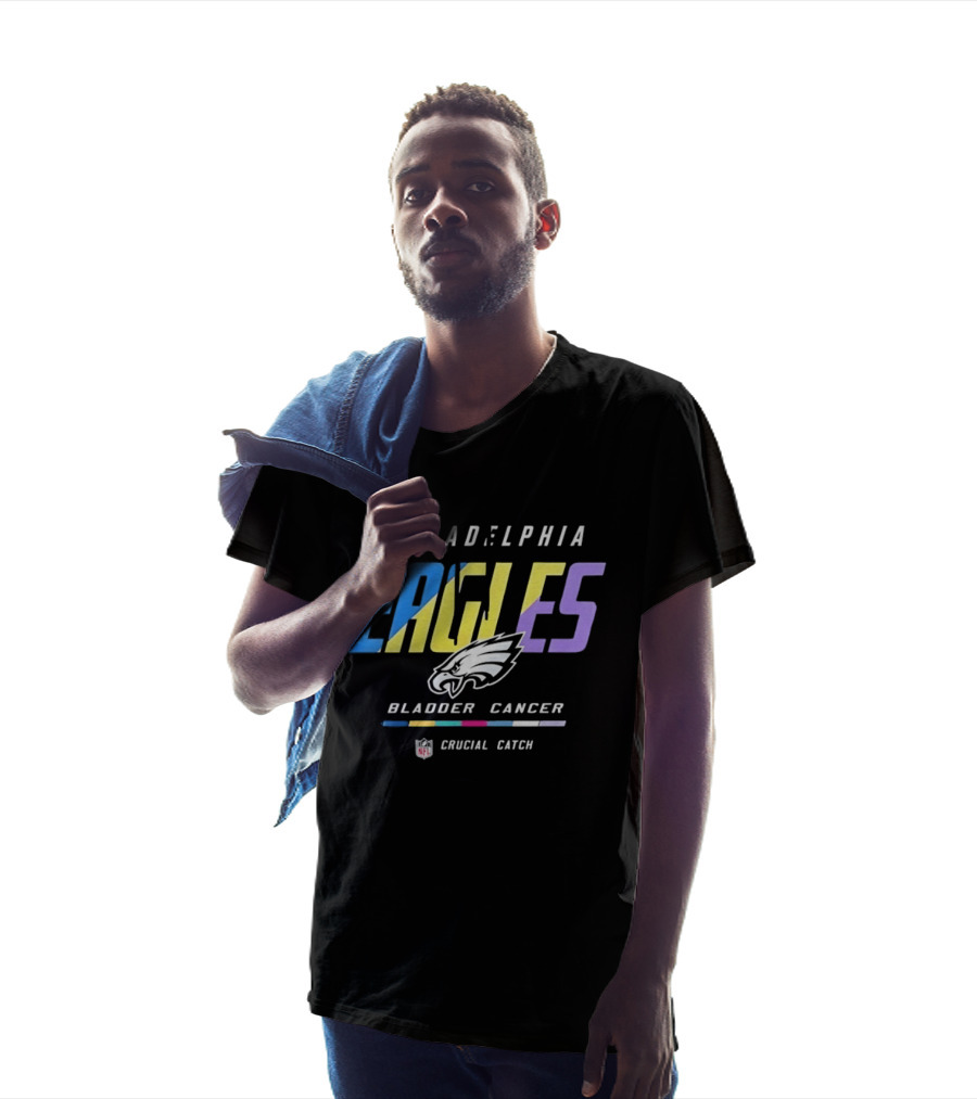 Philadelphia Eagles Bladder Cancer Crucial Catch Intercept Cancer Awareness T-Shirt