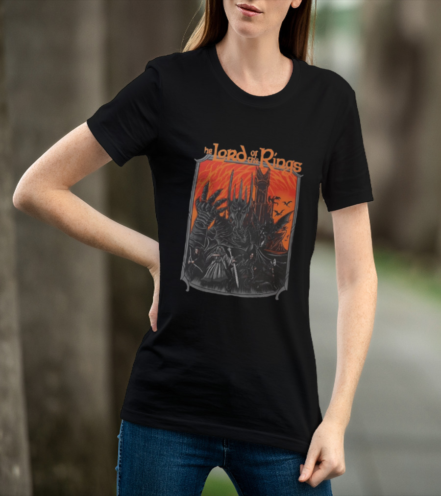 The Lord Of The Rings Sauron Aragorn Legolas Gandalf Gimli Fellowship Movie T-Shirt