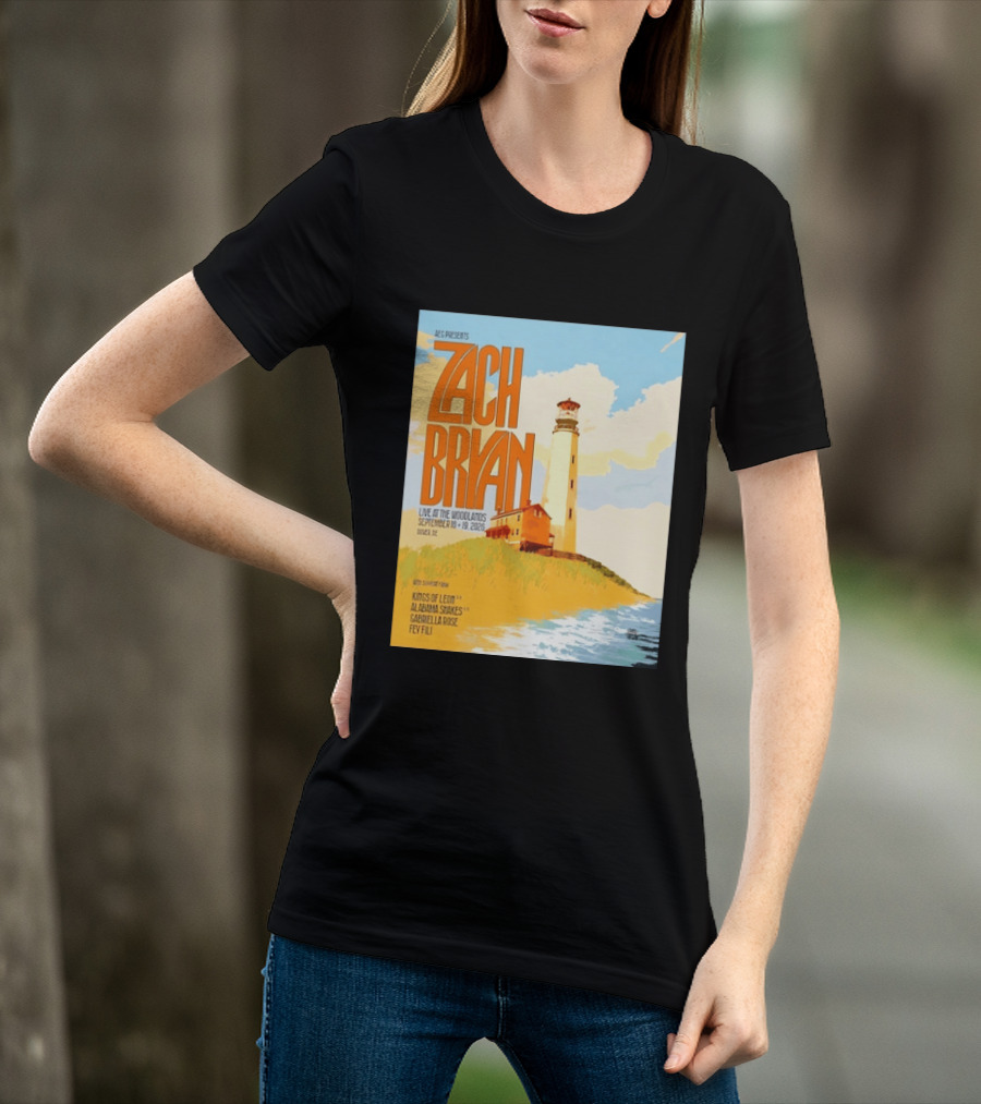 Zach Bryan Live At The Woodlands September 18 19 2026 Dover DE Kings Of Leon Alabama Shakes Gabriella Rose Feyi Fuli Concert T-Shirt