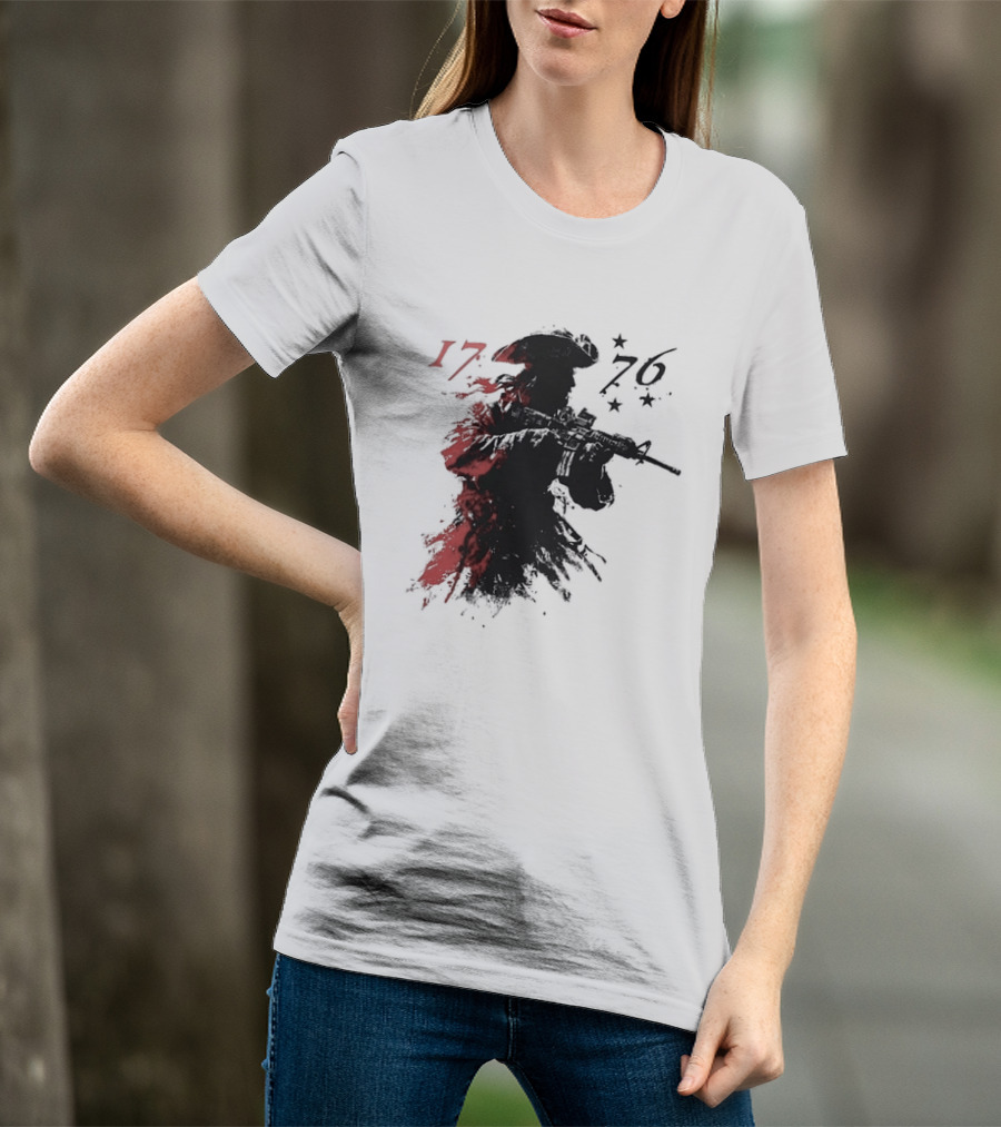 American Patriot With Rifle Patriotic1776 T-Shirt