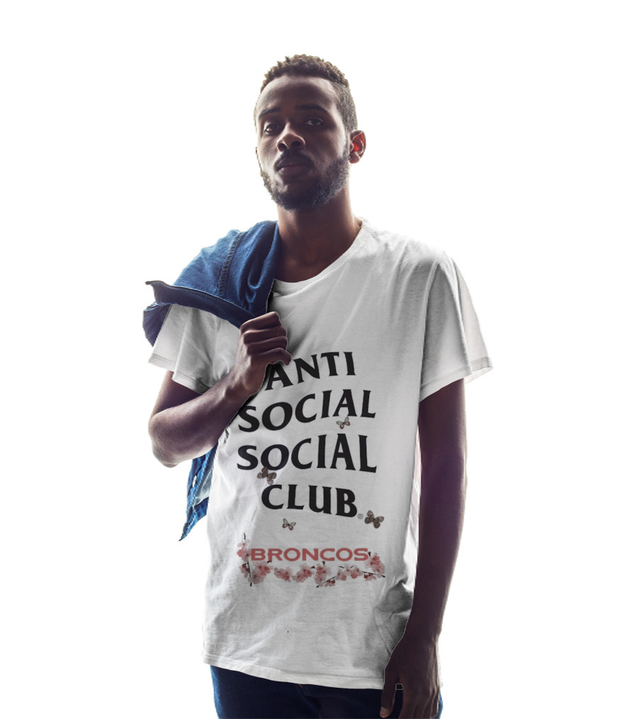 Denver Broncos Anti Social Social Club Floral Butterfly T-Shirt