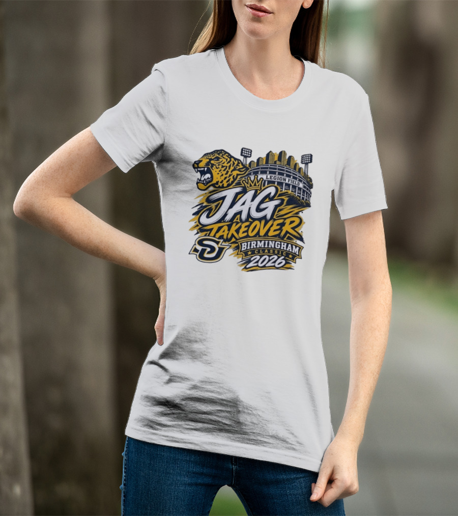 Legion Field Jag Takeover Birmingham Classic 2026 Stadium And Jaguar T-Shirt
