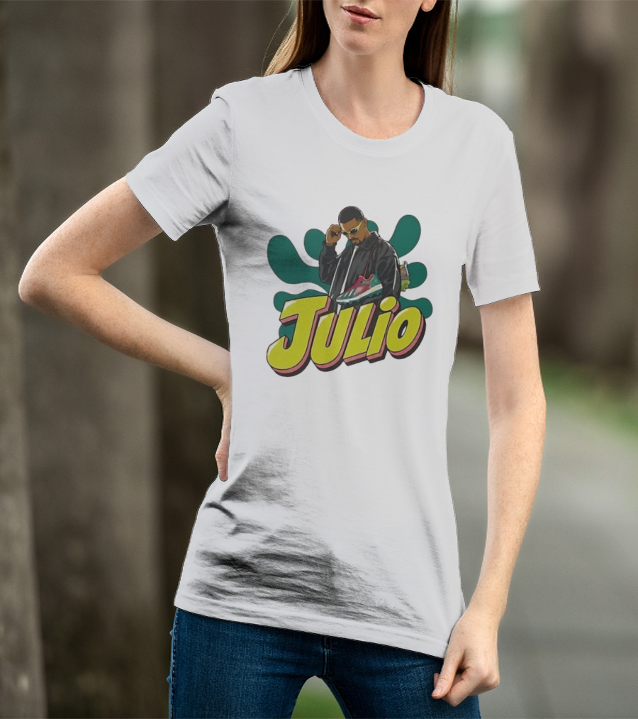 Julio Cool Streetwear Style With Trendy Sneakers T-Shirt
