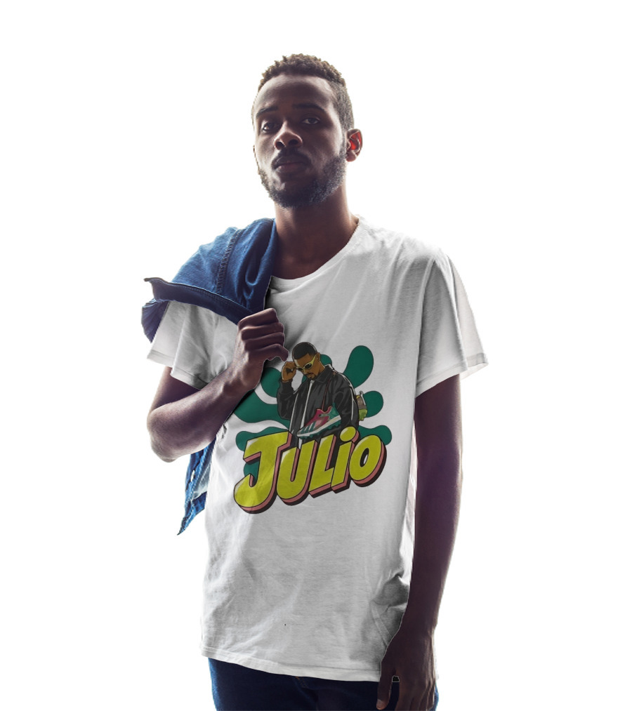 Julio Cool Streetwear Style With Trendy Sneakers T-Shirt