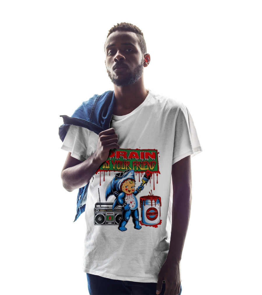 Santa Cruz Drain Is Your Friend Shark Baby Boombox T-Shirt