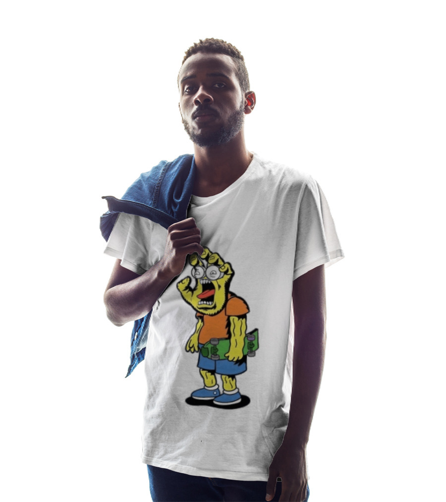 Screaming Hans The Simpsons Bootleg Character With Skateboard T-Shirt