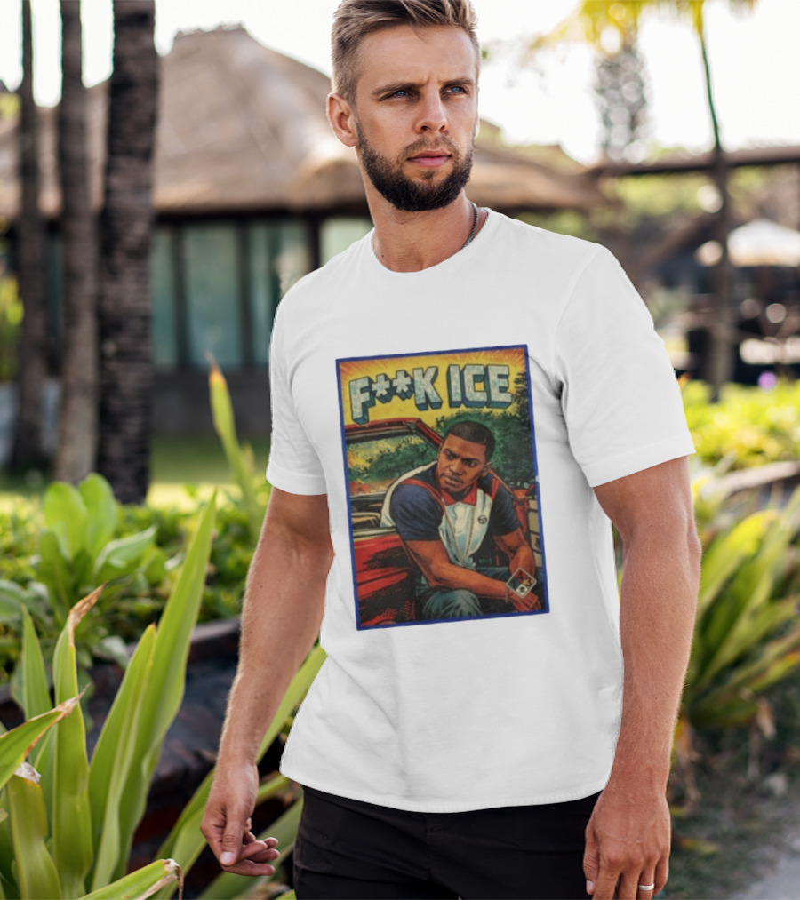 F**K ICE Tyler The Creator Style Graphic With Car And Cards T-Shirt