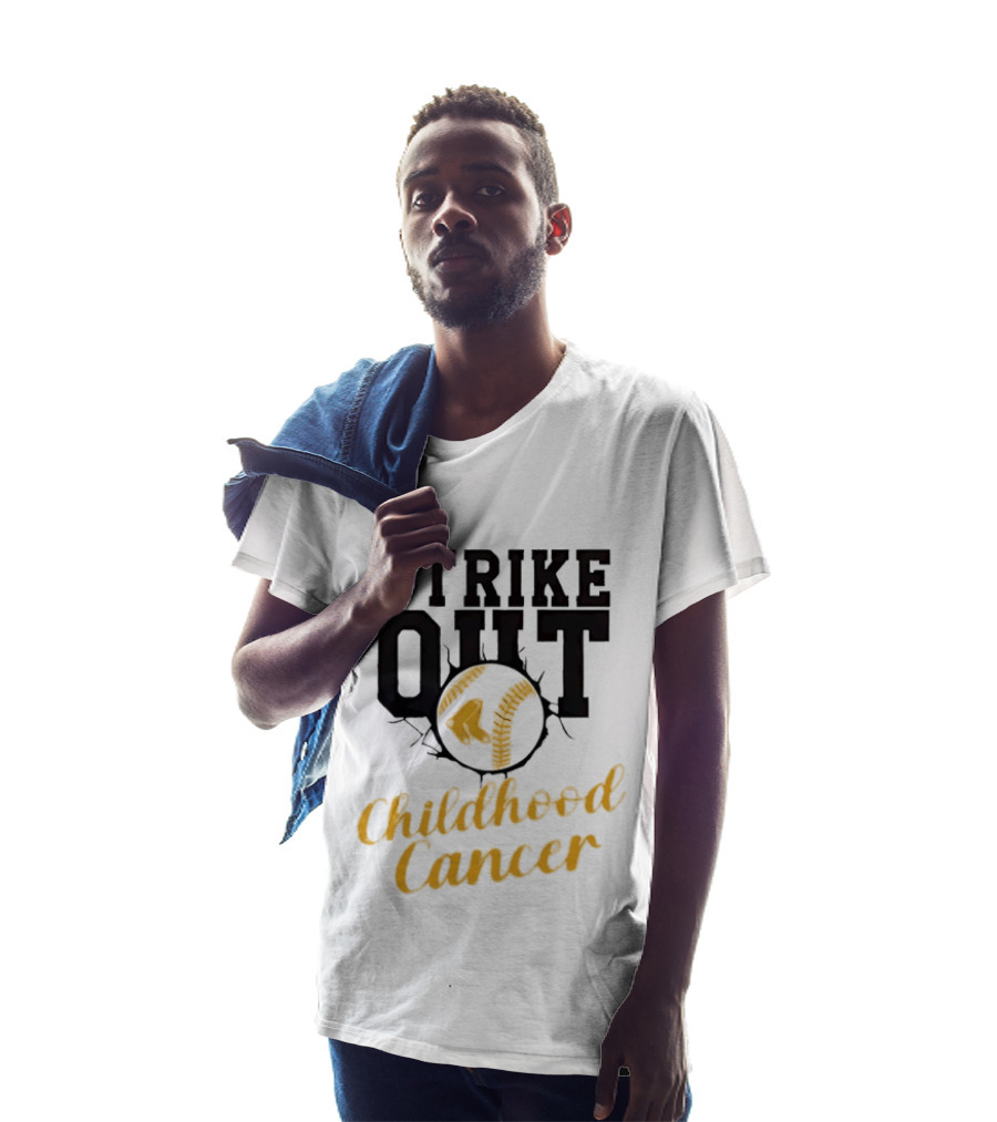 Strike Out Childhood Cancer Boston Red Sox Baseball Team Awareness T-Shirt