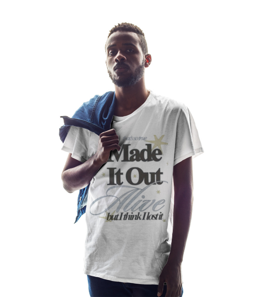 Sure, Here's A Suggested Title: "That's So True Made It Out Alive With Stars And Script T-Shirt
