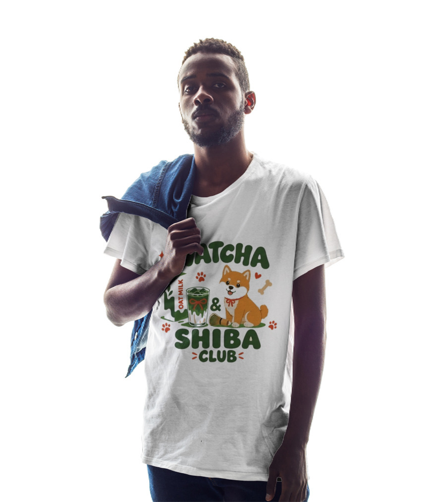 Matcha Shiba Club Oat Milk Dog Lover Tea Aesthetic T-Shirt