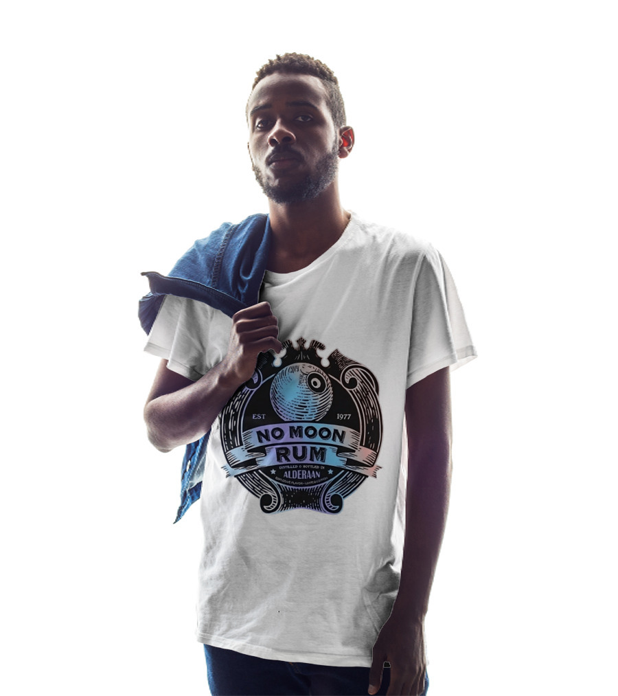 No Moon Rum Distilled And Bottled Alderaan Est 1977 T-Shirt