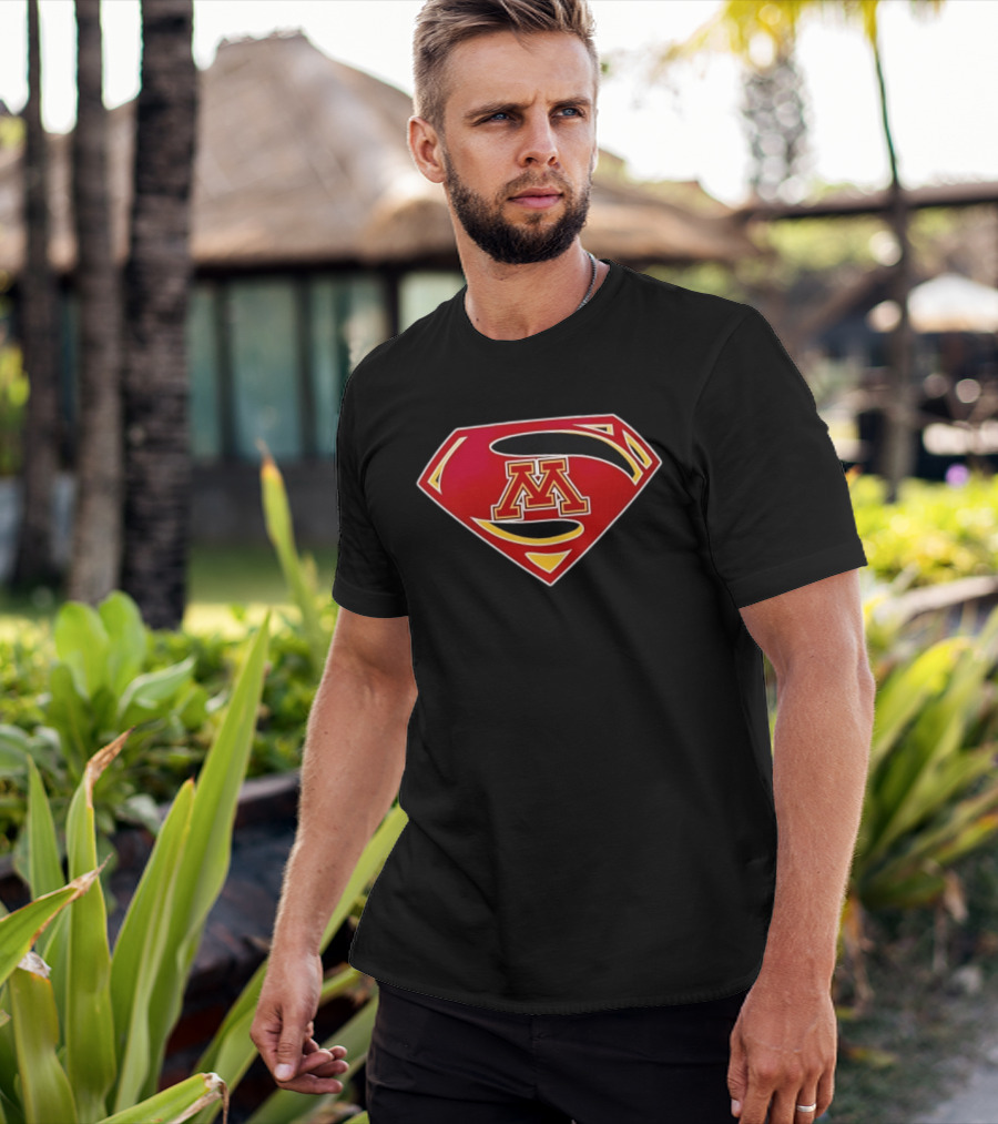 Minnesota Golden Gophers Superman Symbol College Sports Fan Gear T-Shirt