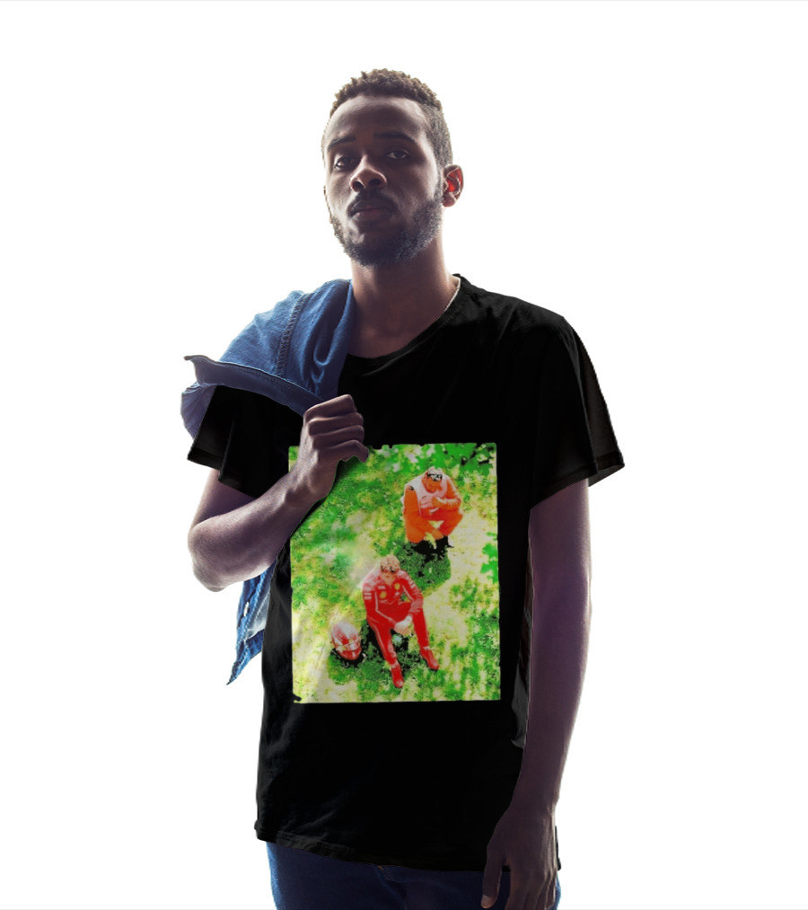Monza GP Charles Leclerc Helmet On Grass Crash Moment T-Shirt
