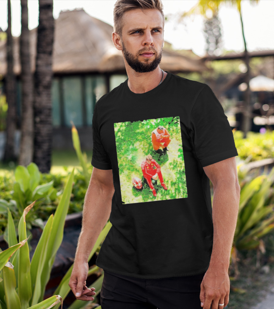 Monza GP Charles Leclerc Helmet On Grass Crash Moment T-Shirt
