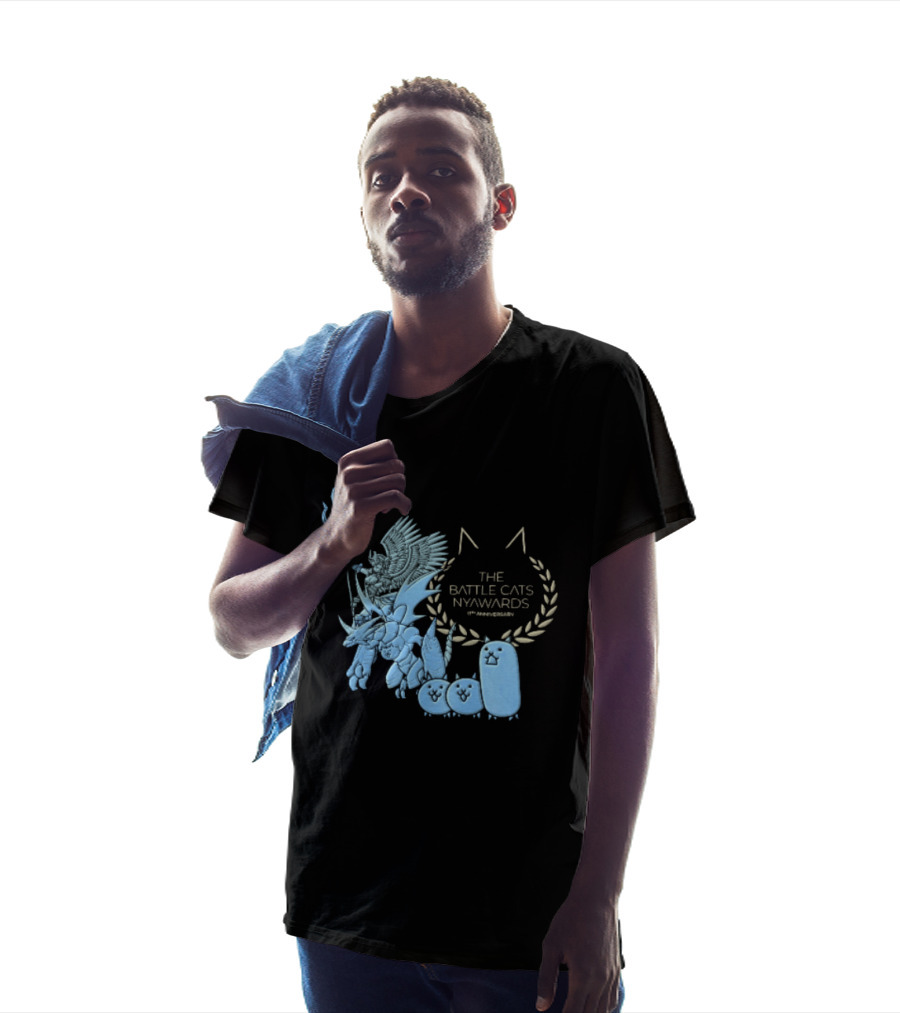 The Battle Cats Nyawards 11th Anniversary Characters Laurel Wreath Line T-Shirt