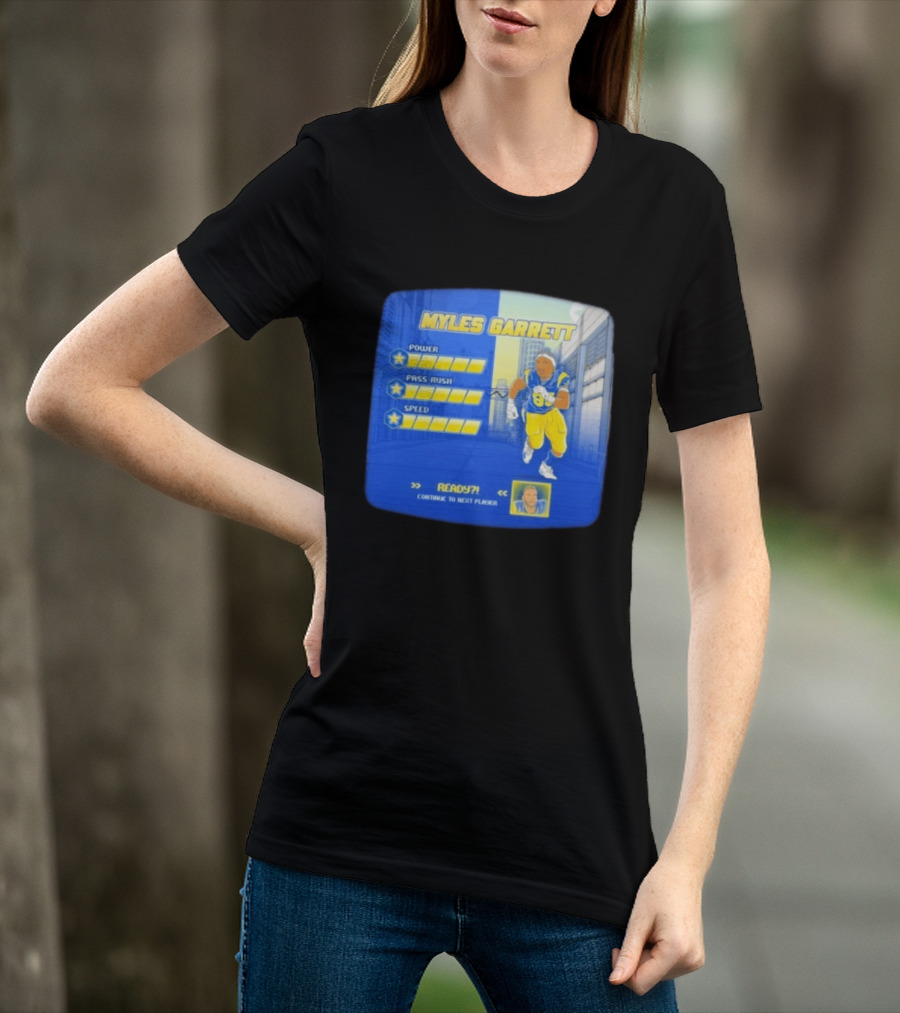 Myles Garrett Power Pass Rush Speed LA Rams 2026 Melbourne Game T-Shirt