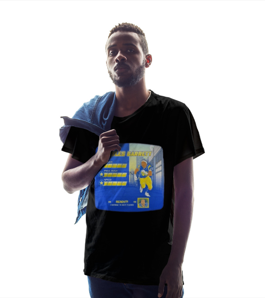 Myles Garrett Power Pass Rush Speed LA Rams 2026 Melbourne Game T-Shirt