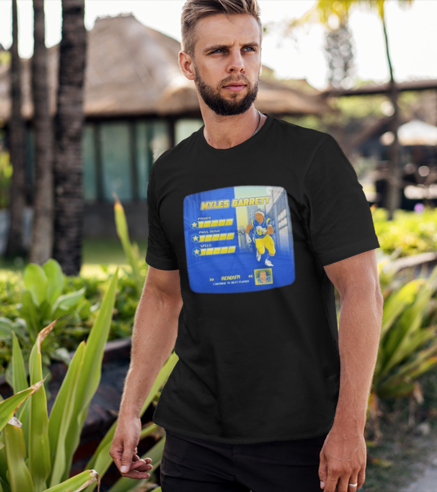 Myles Garrett Power Pass Rush Speed LA Rams 2026 Melbourne Game T-Shirt