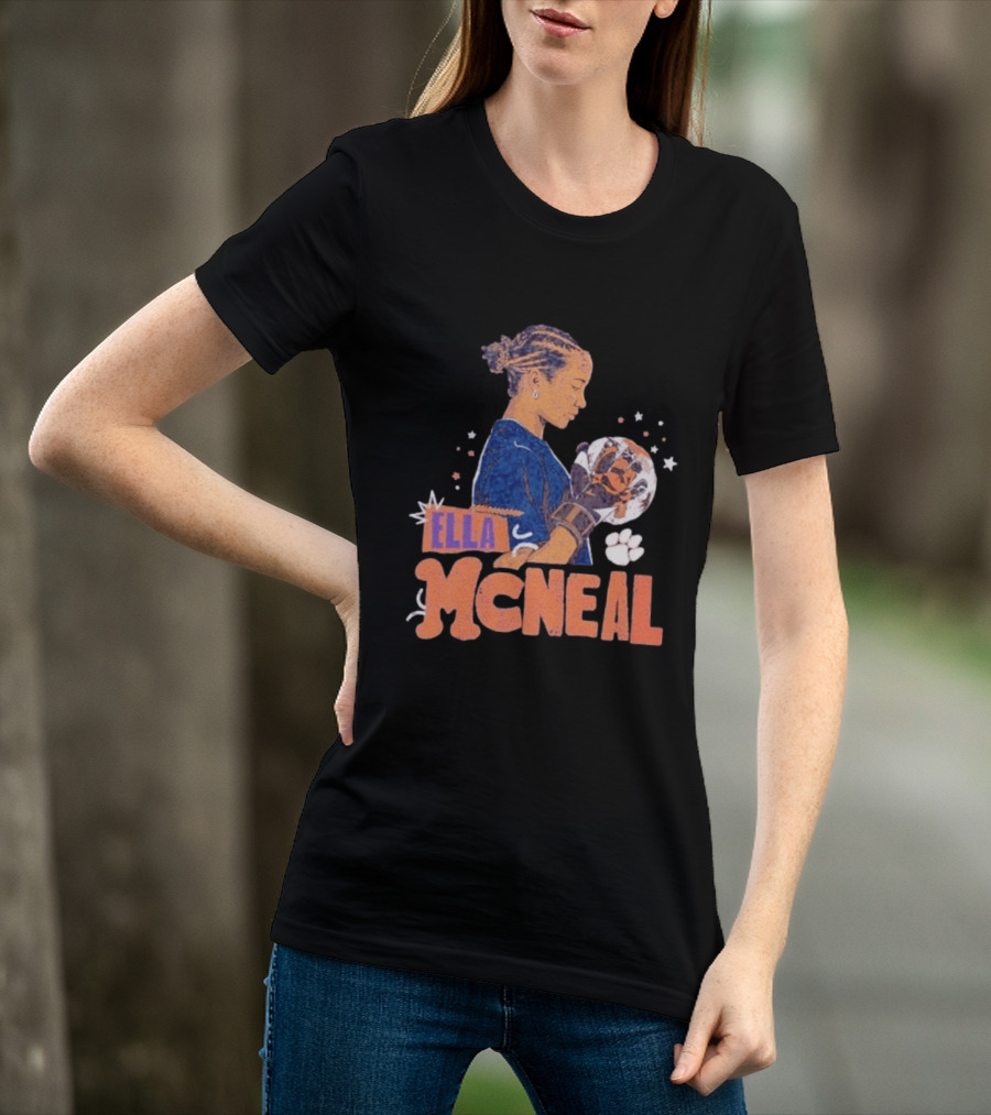 Ella McNeal Clemson Tigers Soccer Player Holding Ball T-Shirt
