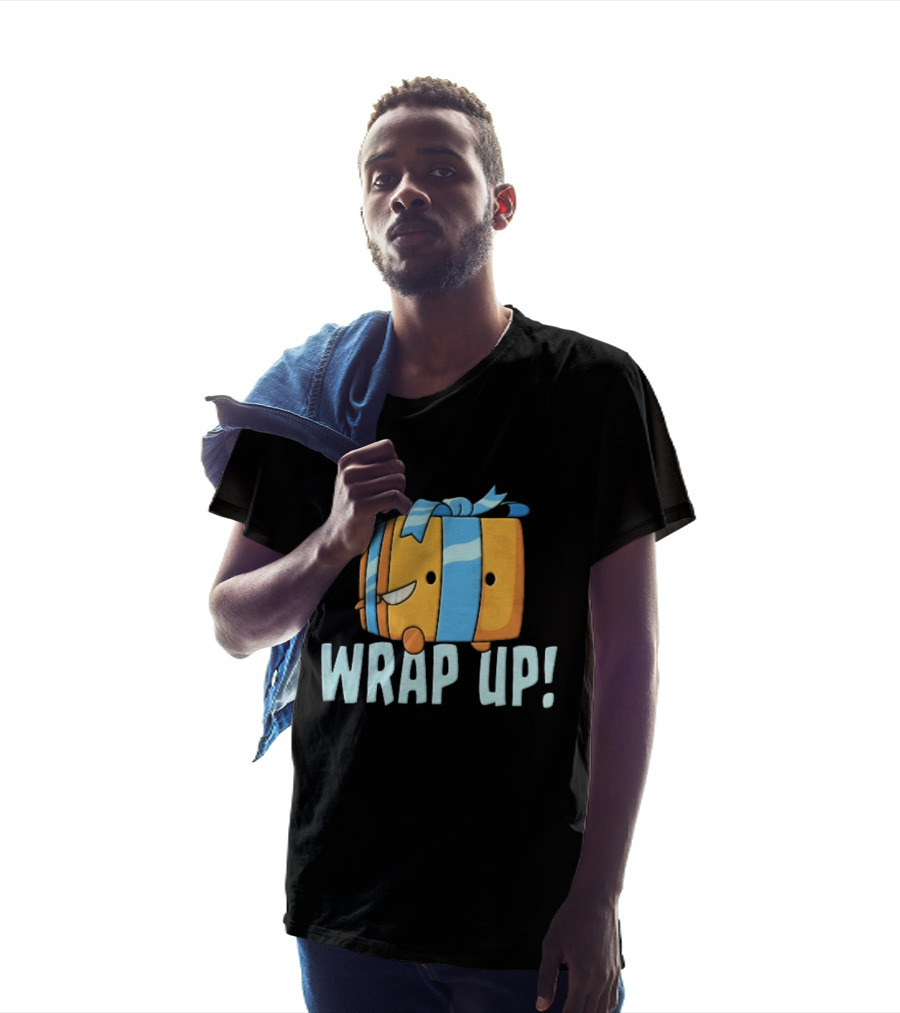 Mischievous Cartoon Ribboned Present Wrap Up With Knife T-Shirt