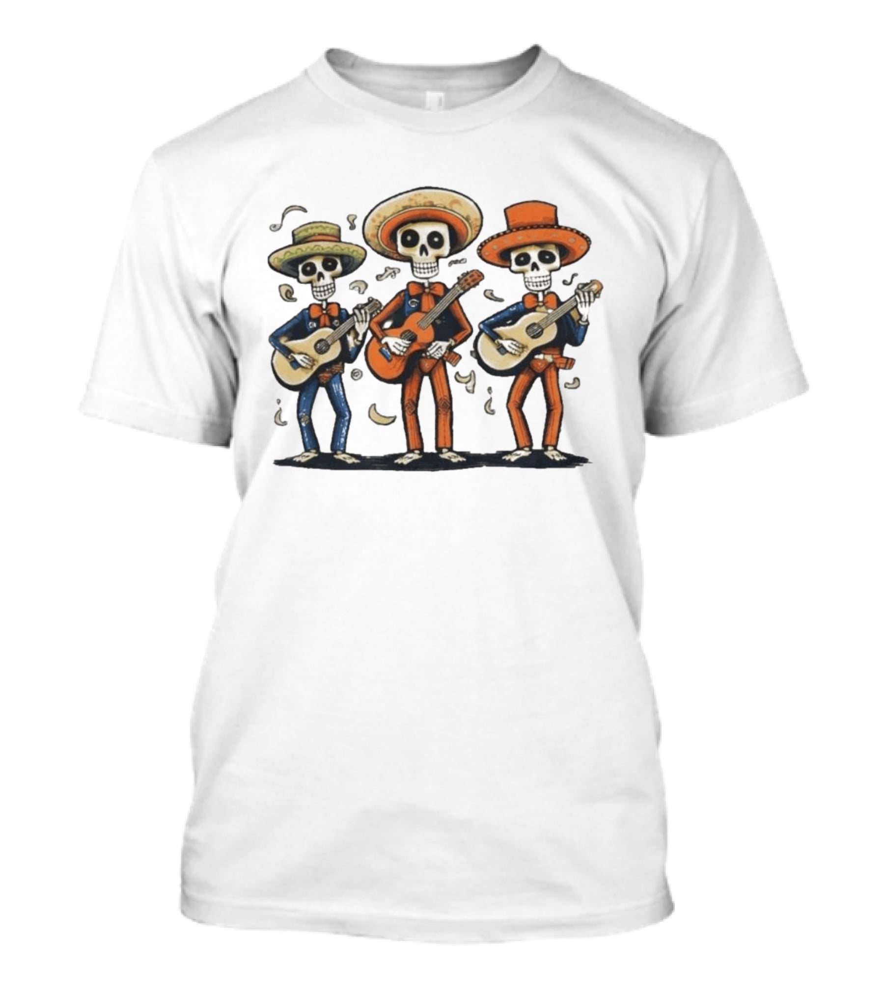 Mariachi Day Of The Dead Skeleton Band Skull Music T-Shirt