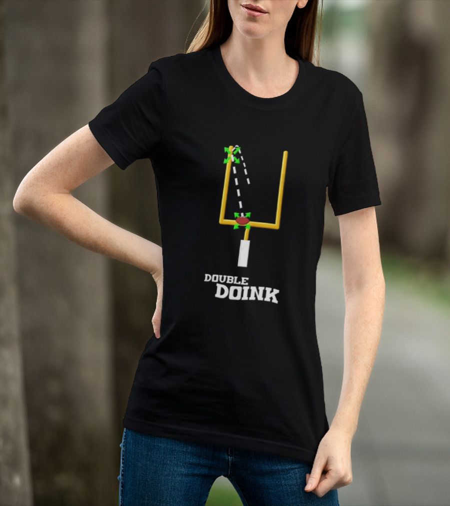 Double Doink Yellow Goalpost Football Collision Trajectory T-Shirt