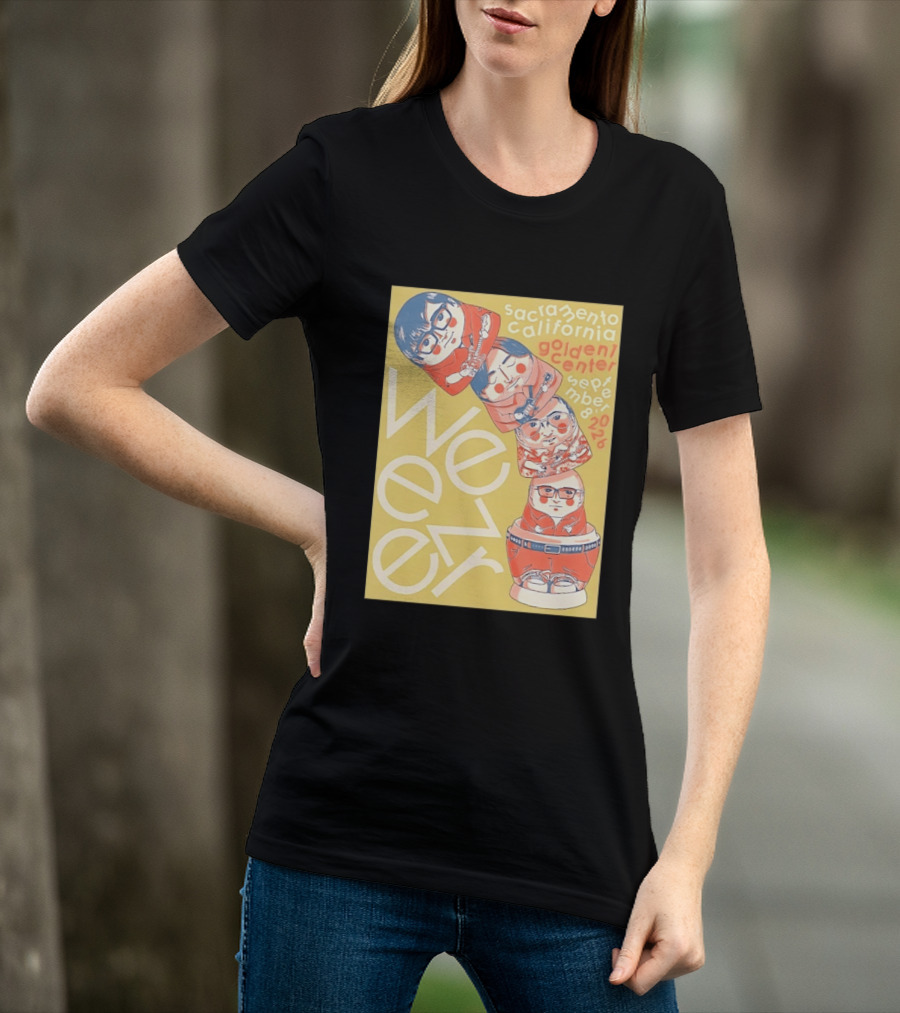 Sacramento California Golden 1 Center September 8 2026 Weezer Concert Matryoshka Dolls T-Shirt