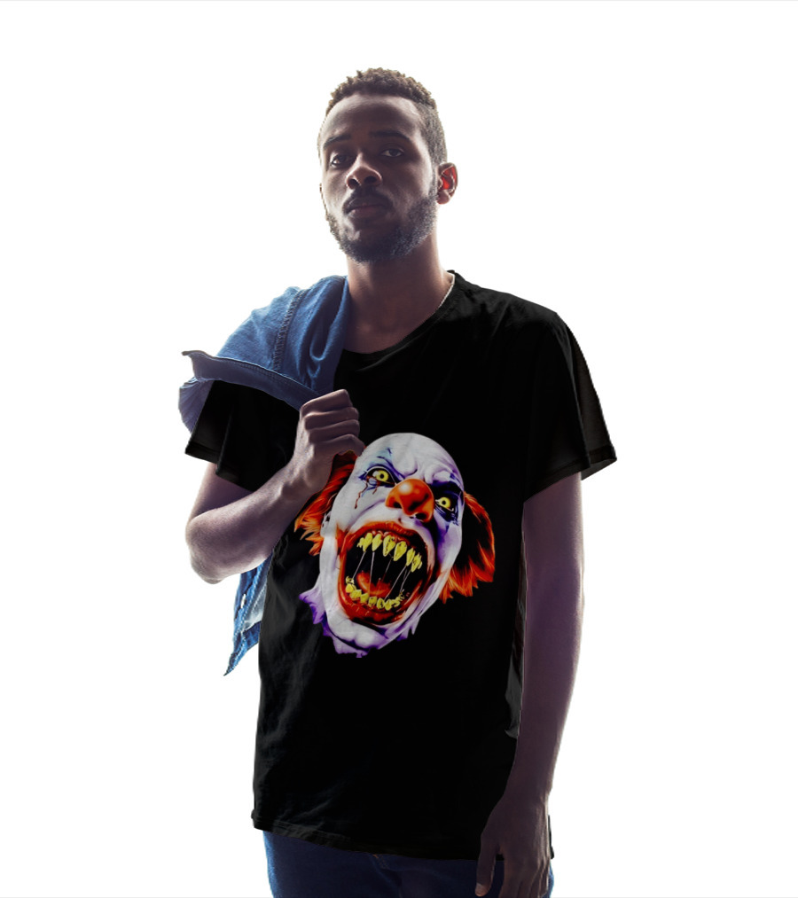 Scary Pennywise The Clown IT Horror Teeth And Fiery Hair T-Shirt