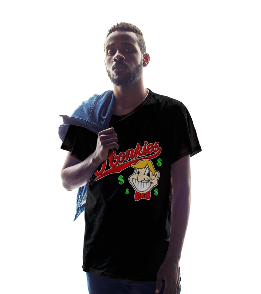 Honkies Red Script Cartoon Blond Man Dollar Signs T-Shirt