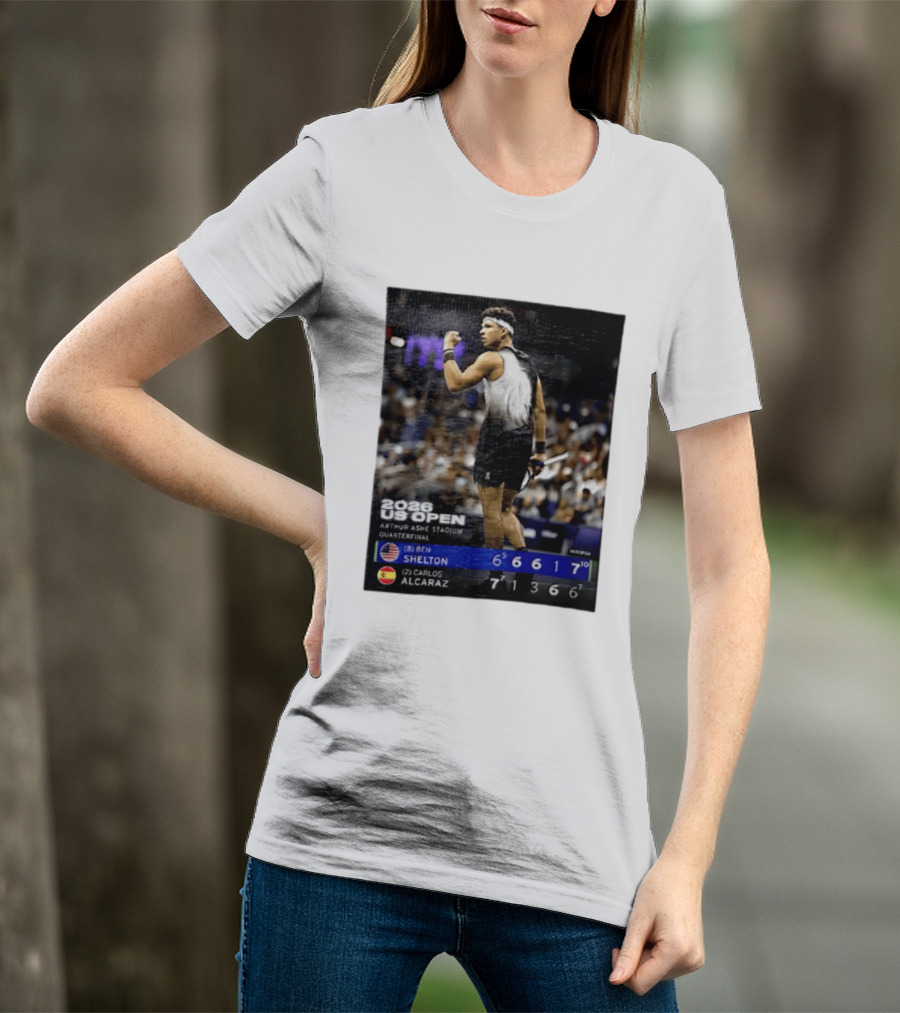2026 US Open Arthur Ashe Stadium Quarterfinal Ben Shelton Vs Carlos Alcaraz T-Shirt