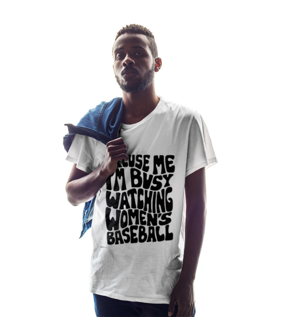Excuse Me I'm Busy Ing Women's Baseball Doodlebymeg Groovy Wavy T-Shirt