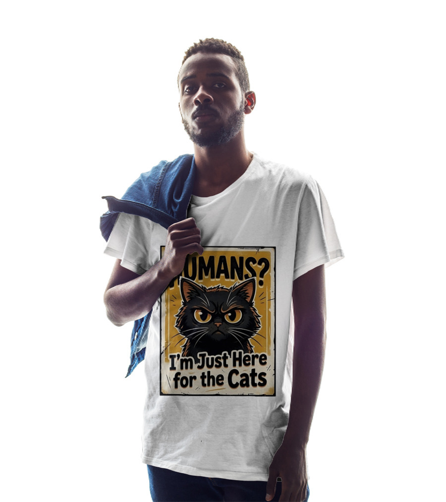 HUMANS? I'm Just Here For The Cats Grumpy Cat T-Shirt