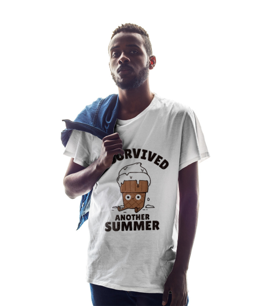 I Survived Another Summer Melting Ice Cream Cone Sitting T-Shirt