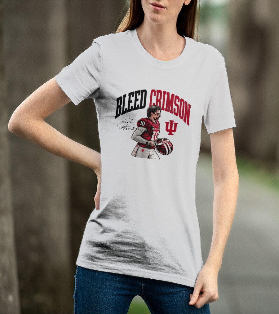 Bleed Crimson Indiana Josh Hoover IU Football T-Shirt