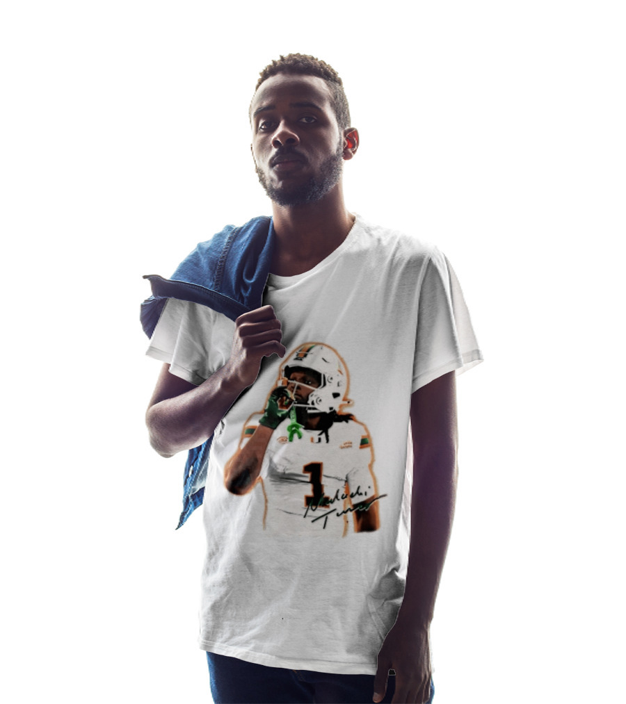 Miami Hurricanes Malachi Toney Player Photo Orange Glow NCAA Acc T-Shirt