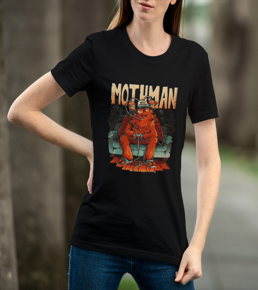 Mothman West Virginia Gaming Cryptid Legend On Couch T-Shirt