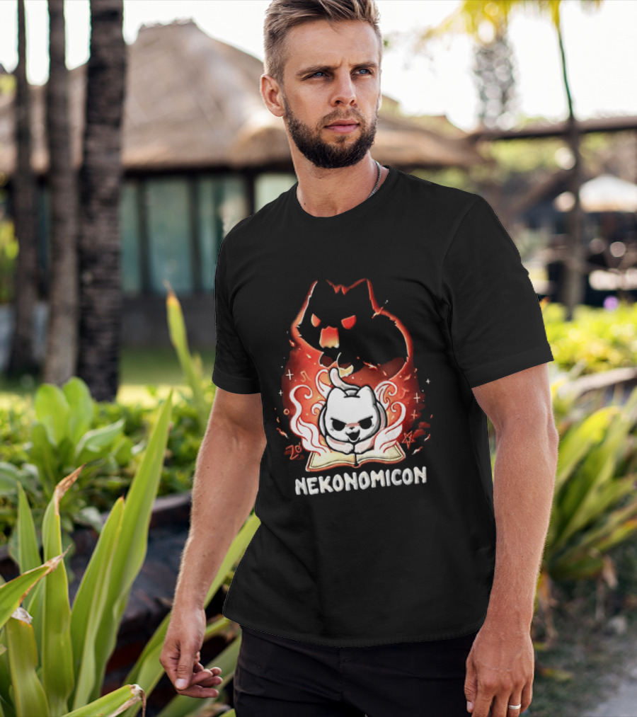 Nekonomicon Cat Summoning Dark Spirit Horror Occult Magic Spell Book T-Shirt